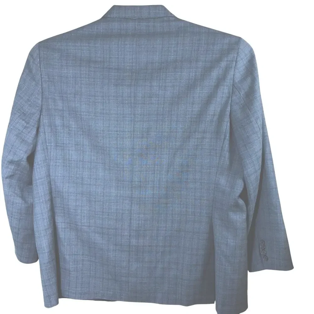 Daniel Cremieux Loro Piana Wool Blazer Men 50R Gray Glen Plaid Sport Jacket Coat